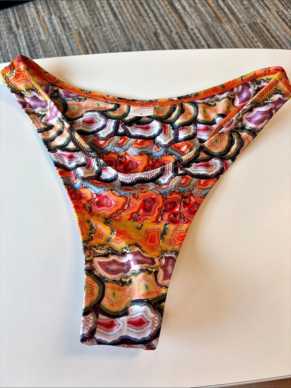 Strawberry Milk Mob Geometric Bikini Bottom Orange Small